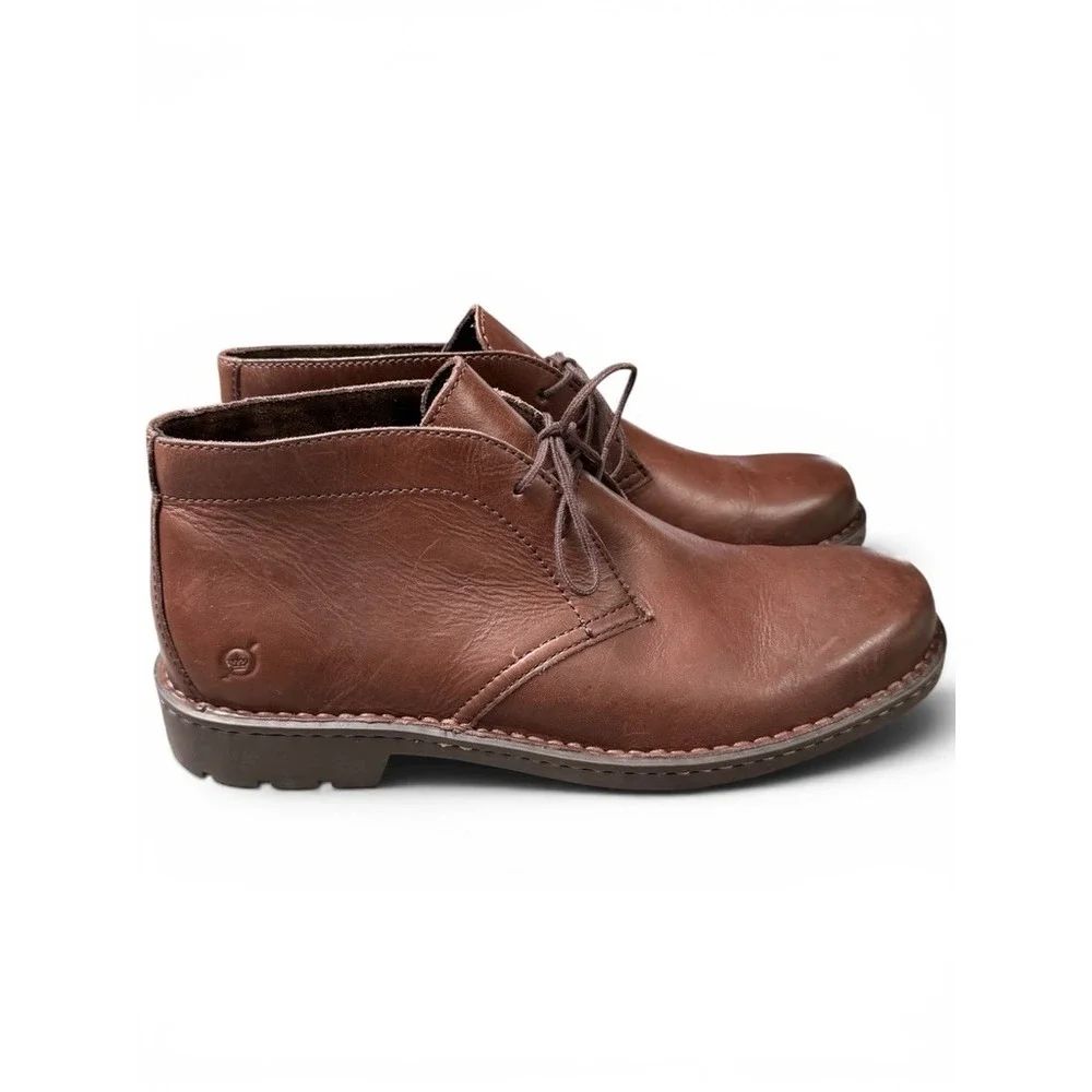 Born Chukka Boots Mens 10.5M‎ Brown Leather BM0019506 Desert Ankle Boot Crown